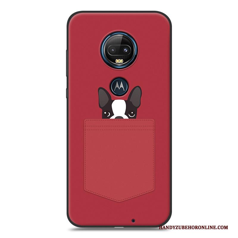 Moto G7 Zwart Mooie Spotprent Hoesje Telefoon All Inclusive Siliconen Hanger