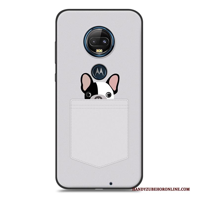 Moto G7 Zwart Mooie Spotprent Hoesje Telefoon All Inclusive Siliconen Hanger