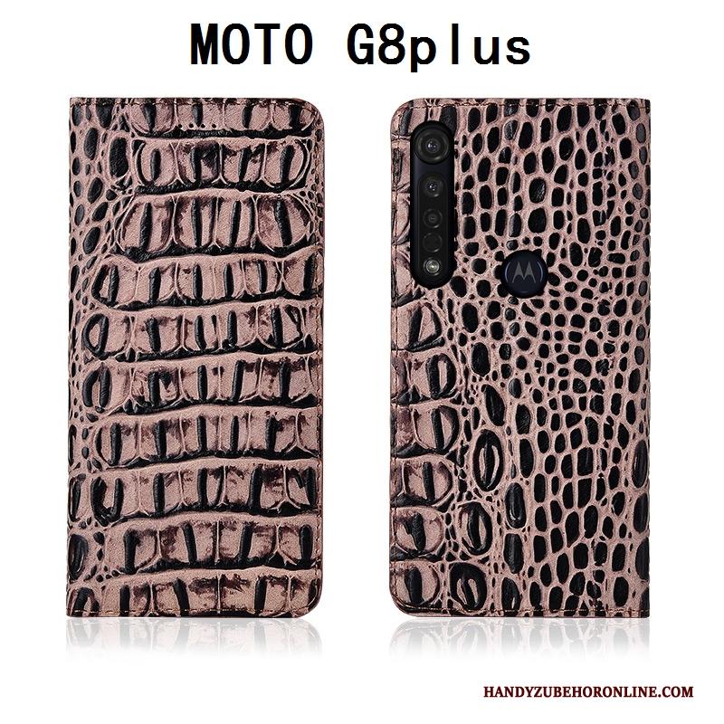 Moto G8 Plus Bescherming Mobiele Telefoon Folio Echt Leer Zacht Hoesje Telefoon All Inclusive