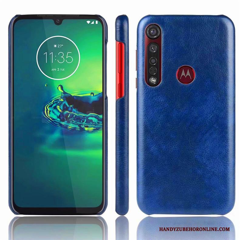 Moto G8 Plus Eenvoudige Bescherming Hoesje Telefoon Anti-fall Blauw