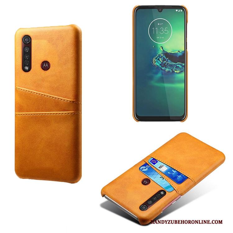 Moto G8 Plus Geel Mini Koe Anti-fall Hoesje Telefoon Tas Patroon