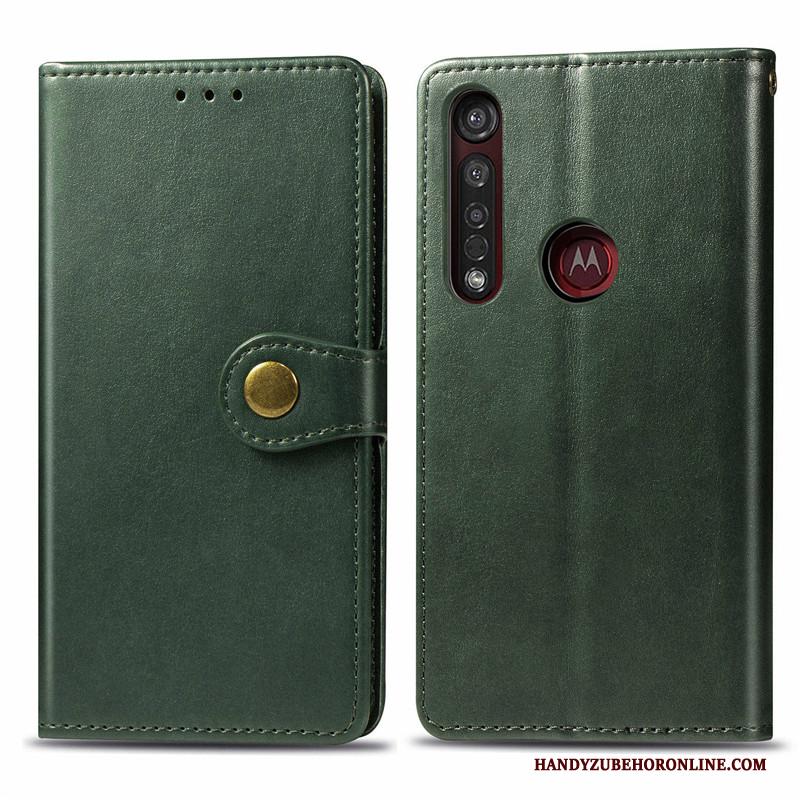 Moto G8 Plus Hanger Eenvoudige Bescherming Hoes Hoesje Telefoon Leren Etui Bedrijf