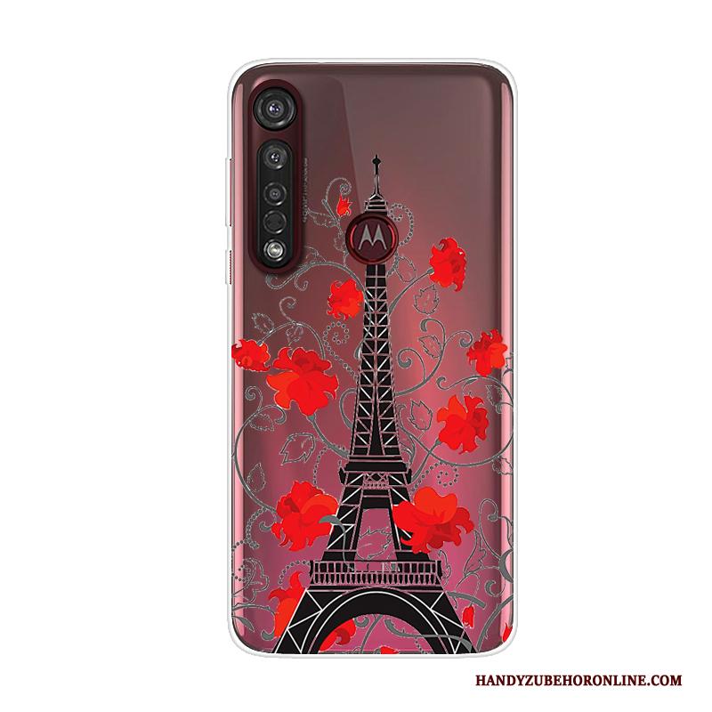 Moto G8 Plus Hoesje Anti-fall Rood Mobiele Telefoon Scheppend Hoes Trend Spotprent