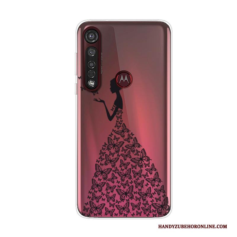 Moto G8 Plus Hoesje Anti-fall Rood Mobiele Telefoon Scheppend Hoes Trend Spotprent