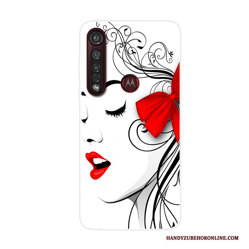 Moto G8 Plus Hoesje Anti-fall Rood Mobiele Telefoon Scheppend Hoes Trend Spotprent