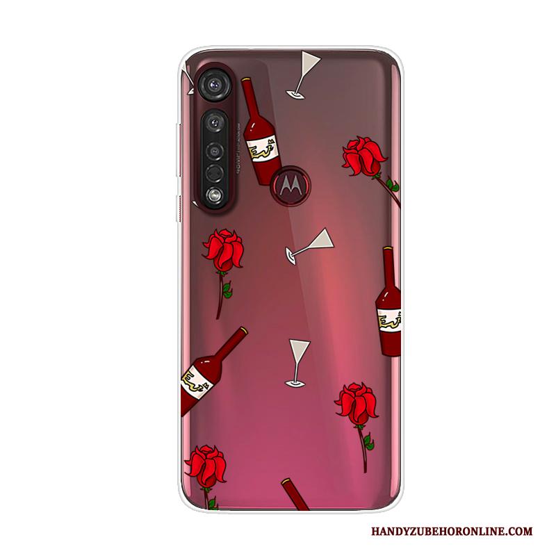 Moto G8 Plus Hoesje Anti-fall Rood Mobiele Telefoon Scheppend Hoes Trend Spotprent