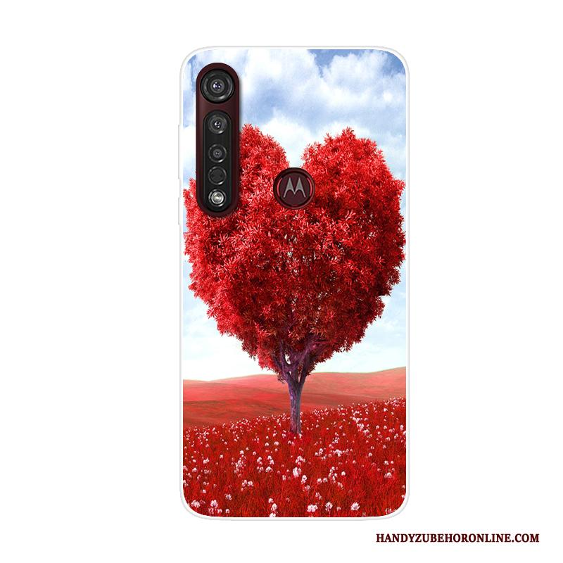 Moto G8 Plus Hoesje Anti-fall Rood Mobiele Telefoon Scheppend Hoes Trend Spotprent