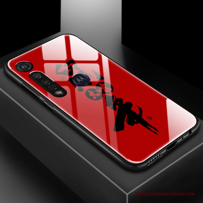 Moto G8 Plus Hoesje Telefoon Net Red All Inclusive Pas Zwart Patroon Persoonlijk