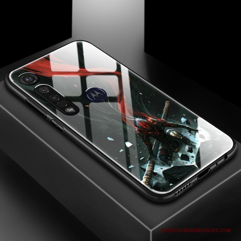 Moto G8 Plus Hoesje Telefoon Net Red All Inclusive Pas Zwart Patroon Persoonlijk