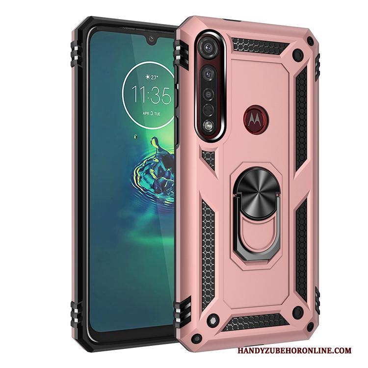 Moto G8 Plus Hoesje Telefoon Zacht Ondersteuning Roze All Inclusive Bescherming Siliconen