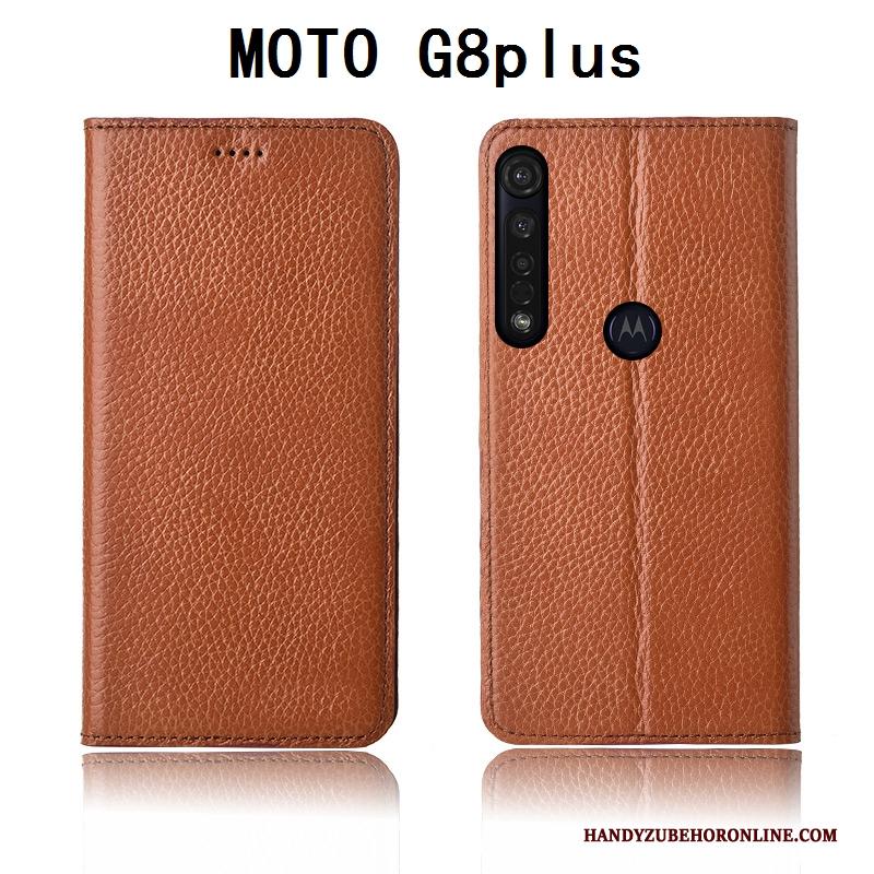 Moto G8 Plus Mobiele Telefoon All Inclusive Bescherming Leren Etui Hoesje Telefoon Anti-fall Siliconen