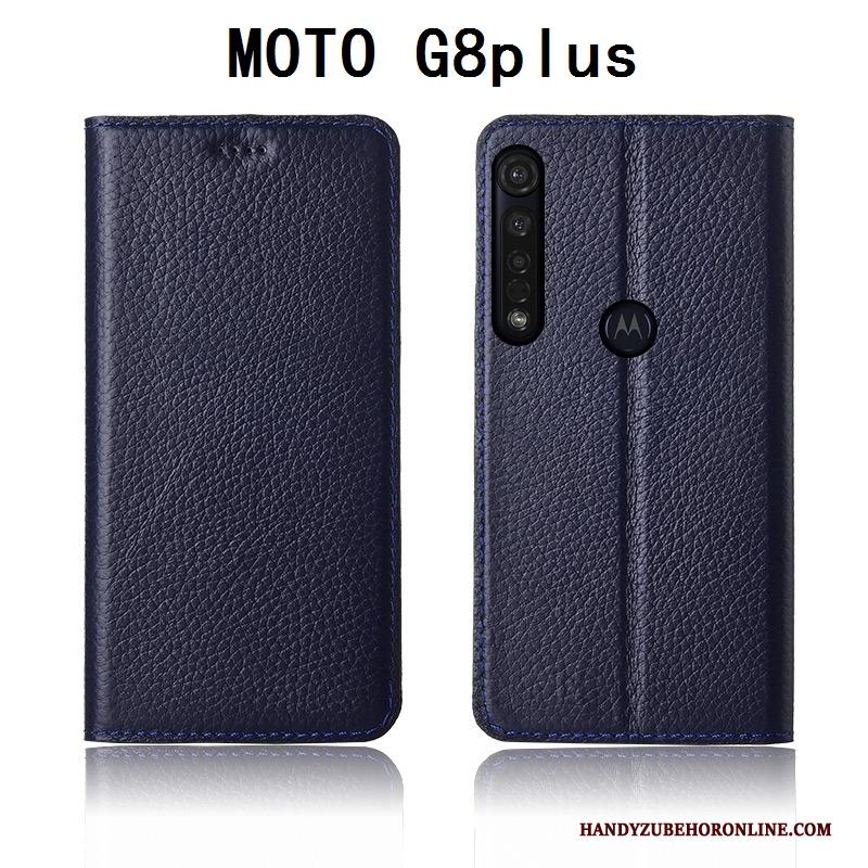 Moto G8 Plus Mobiele Telefoon All Inclusive Bescherming Leren Etui Hoesje Telefoon Anti-fall Siliconen