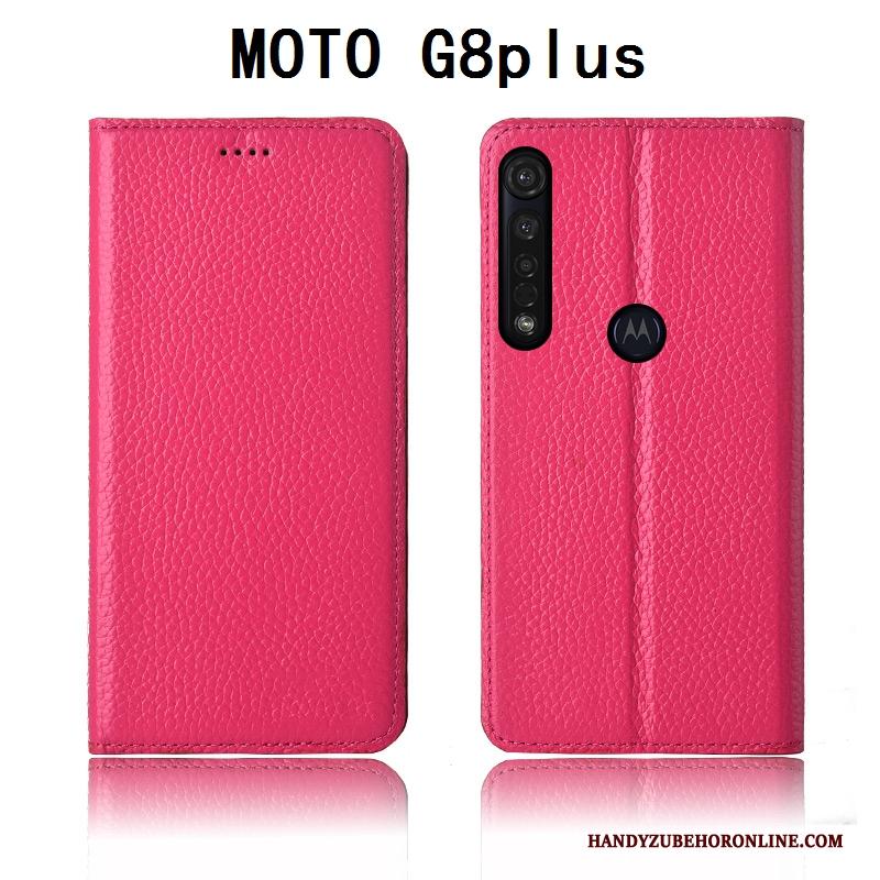 Moto G8 Plus Mobiele Telefoon All Inclusive Bescherming Leren Etui Hoesje Telefoon Anti-fall Siliconen