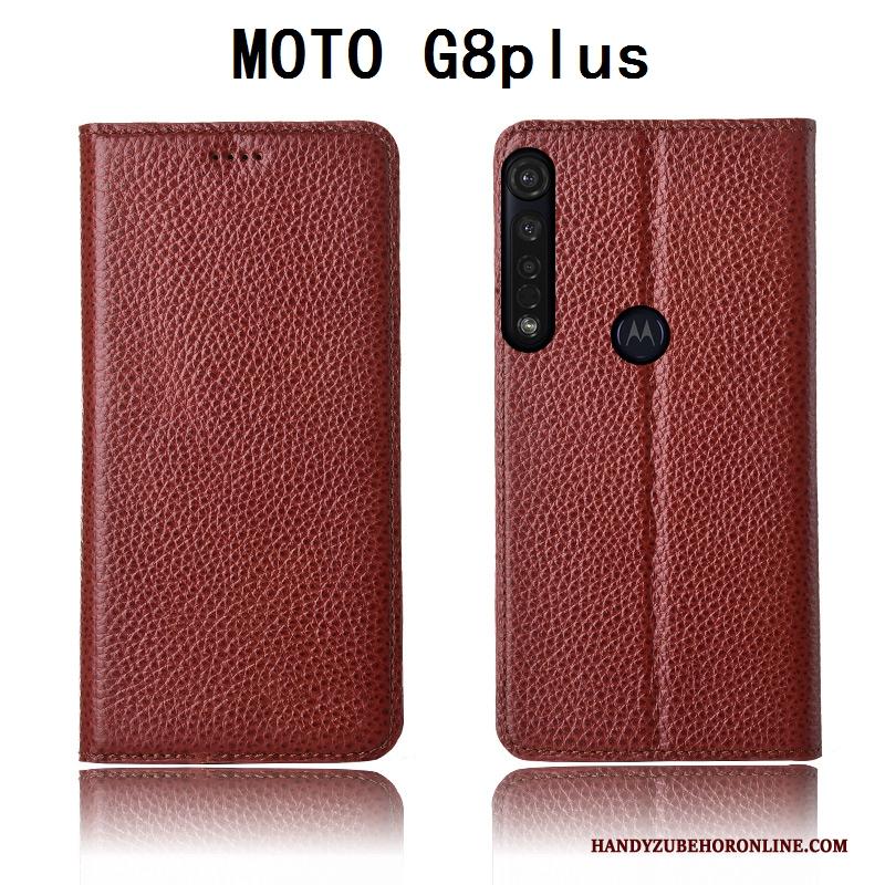 Moto G8 Plus Mobiele Telefoon All Inclusive Bescherming Leren Etui Hoesje Telefoon Anti-fall Siliconen