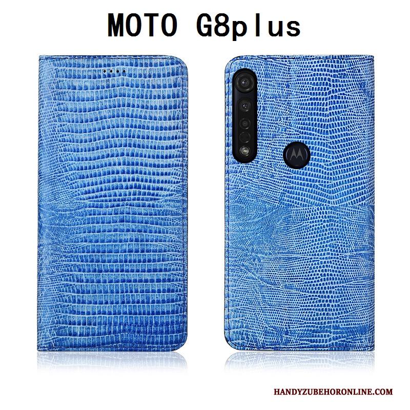 Moto G8 Plus Zacht Echt Leer All Inclusive Bescherming Folio Mobiele Telefoon Hoesje