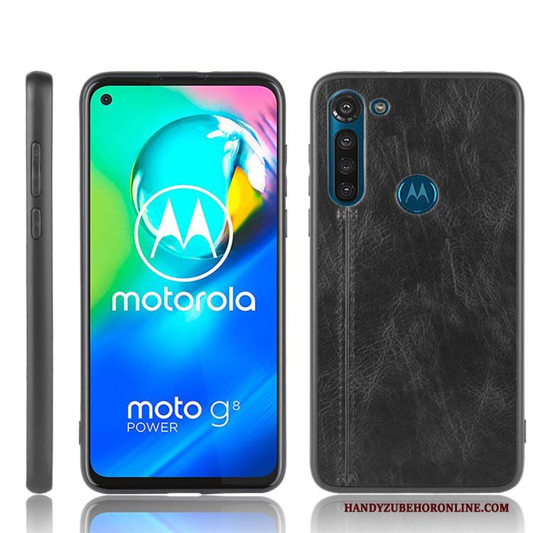 Moto G8 Power All Inclusive Bescherming Trendy Merk Hard Leer Anti-fall Hoesje