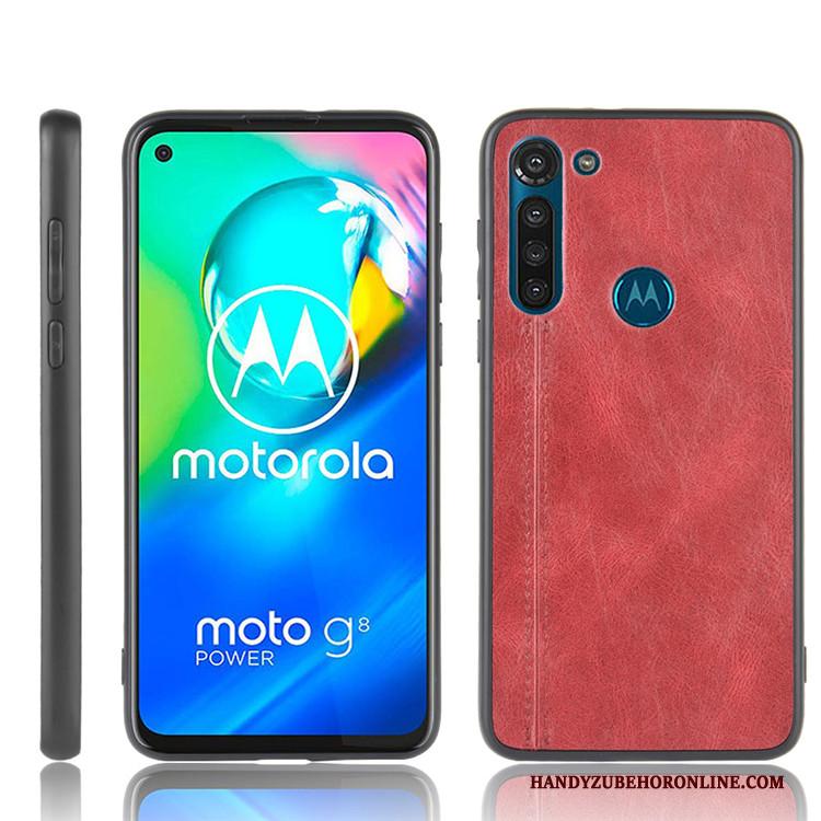 Moto G8 Power All Inclusive Bescherming Trendy Merk Hard Leer Anti-fall Hoesje