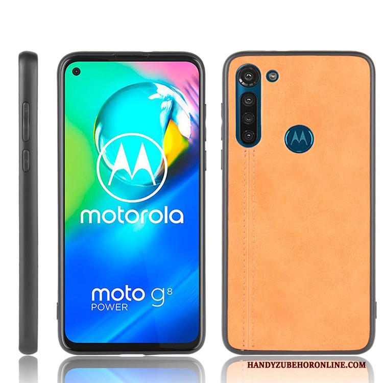 Moto G8 Power All Inclusive Bescherming Trendy Merk Hard Leer Anti-fall Hoesje