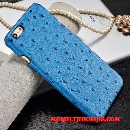 Moto X Hoesje Telefoon Bescherming Luxe Blauw Bedrijf Echt Leer Achterklep