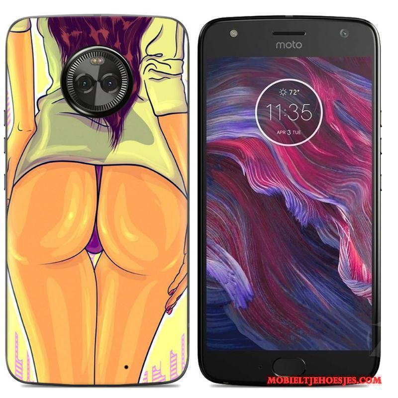 Moto X4 Hoesje Telefoon Kleur Zacht Scheppend Geschilderd Spotprent