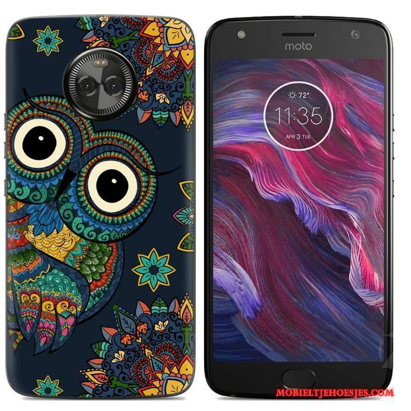 Moto X4 Hoesje Telefoon Kleur Zacht Scheppend Geschilderd Spotprent