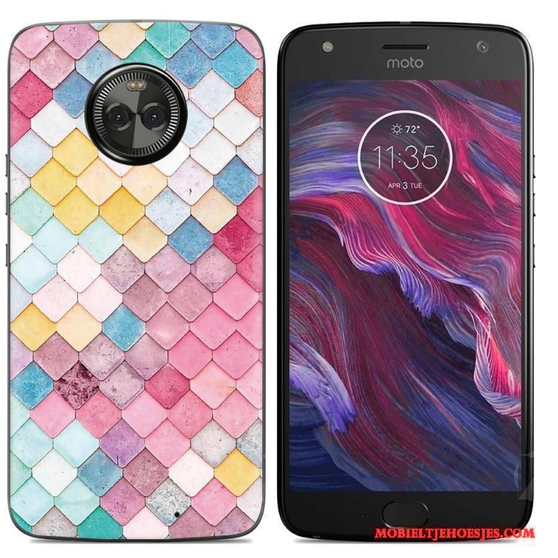 Moto X4 Hoesje Telefoon Kleur Zacht Scheppend Geschilderd Spotprent