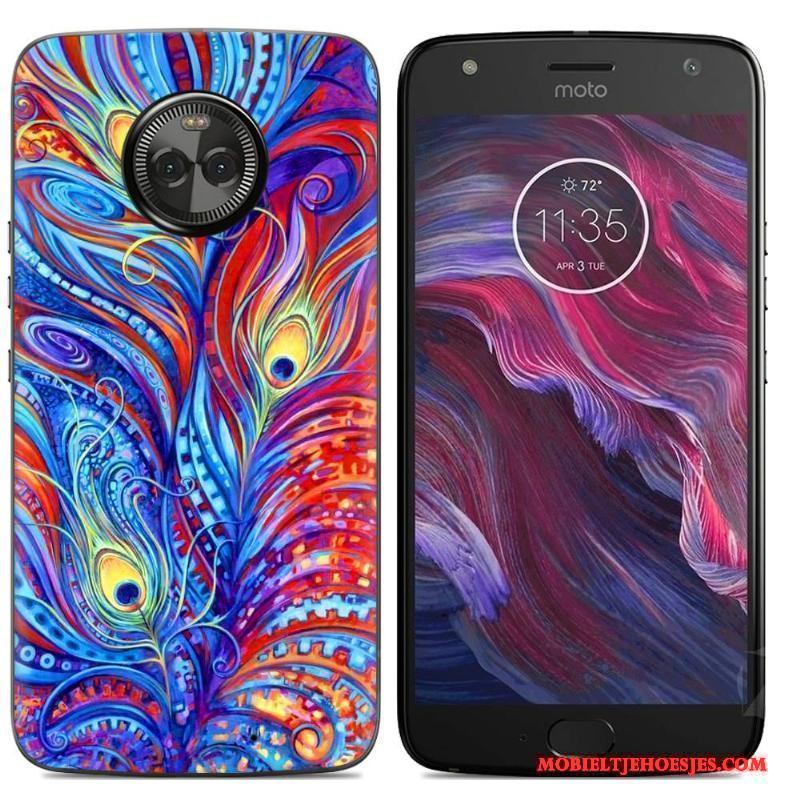 Moto X4 Hoesje Telefoon Kleur Zacht Scheppend Geschilderd Spotprent