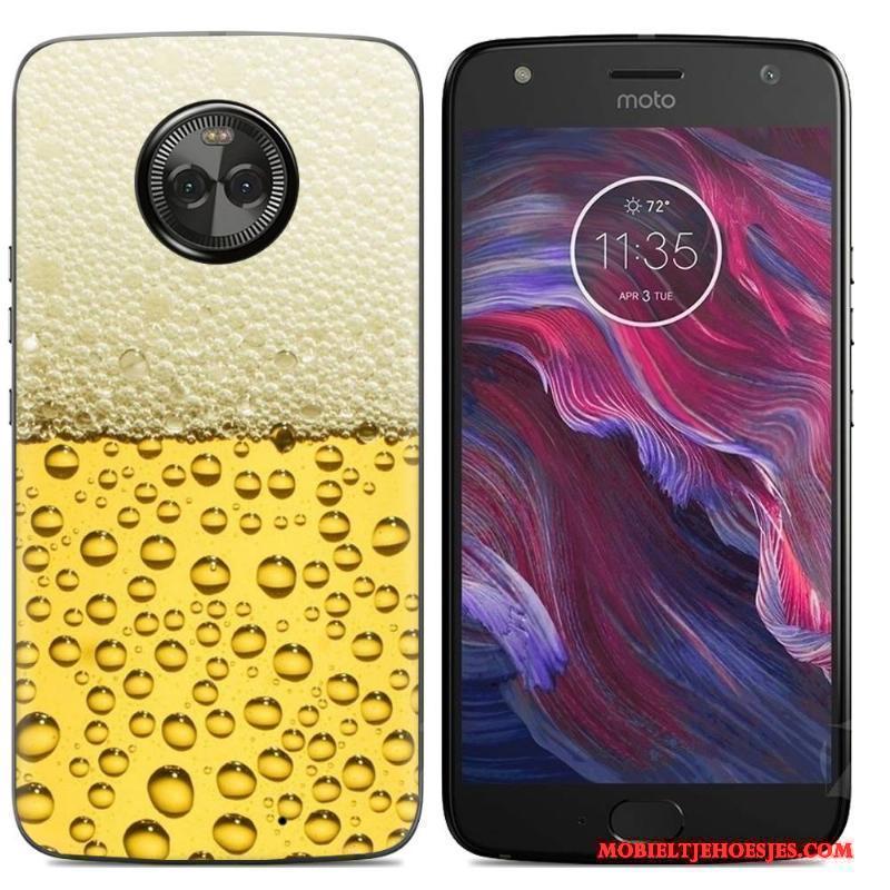 Moto X4 Hoesje Telefoon Kleur Zacht Scheppend Geschilderd Spotprent