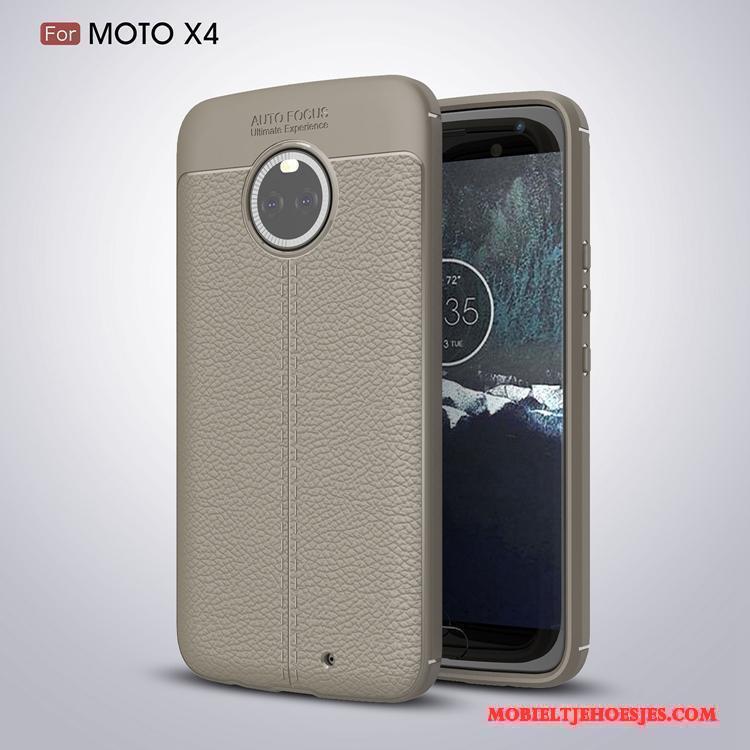 Moto X4 Trend Zacht Bescherming Hoesje Anti-fall Donkerblauw Scheppend