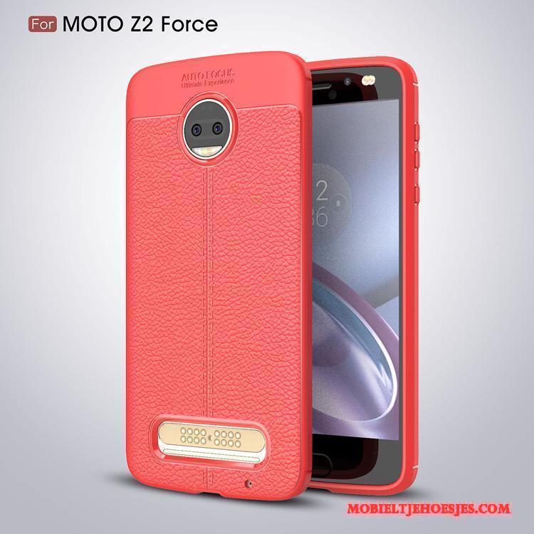 Moto Z2 Force Edition Siliconen Zacht Bescherming Hoes Hoesje Telefoon Rood Anti-fall