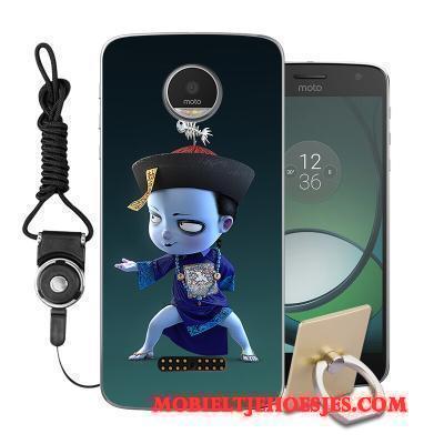 Moto Z2 Play Hoes Hoesje Telefoon Bescherming Blauw