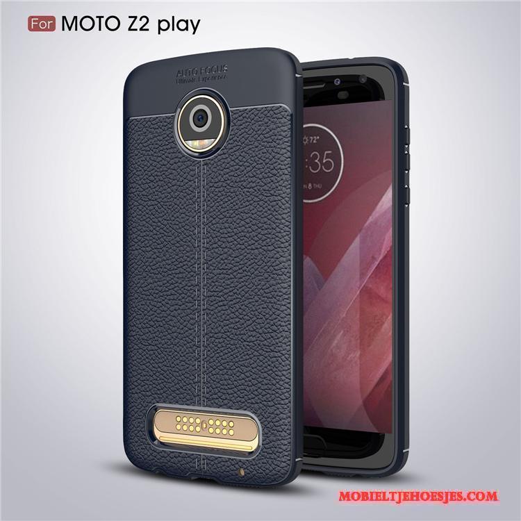 Moto Z2 Play Hoesje Anti-fall Leer Zacht Patroon Bescherming Siliconen Hoes