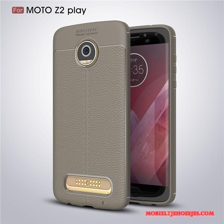 Moto Z2 Play Hoesje Anti-fall Leer Zacht Patroon Bescherming Siliconen Hoes