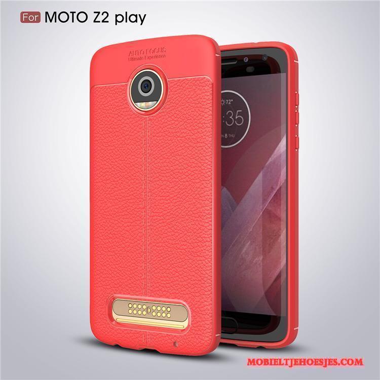 Moto Z2 Play Hoesje Anti-fall Leer Zacht Patroon Bescherming Siliconen Hoes