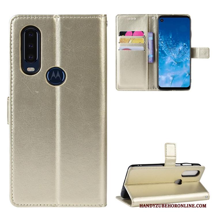 Motorola One Action Hoesje Telefoon Clamshell Rood Magneet Sluit Leren Etui Bescherming