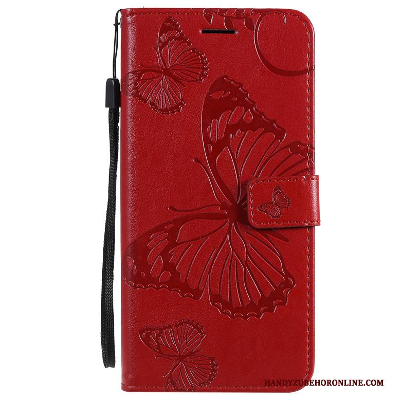 Motorola One Macro Hoesje Telefoon Folio Purper All Inclusive Vlinder Bloemen Leren Etui Bescherming