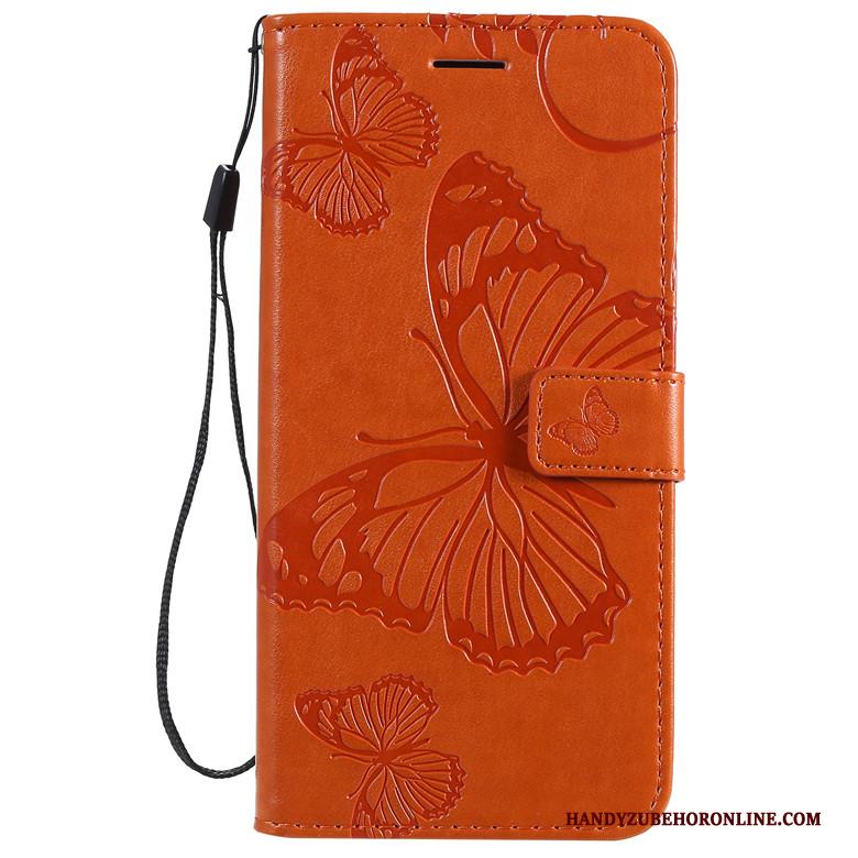 Motorola One Macro Hoesje Telefoon Folio Purper All Inclusive Vlinder Bloemen Leren Etui Bescherming