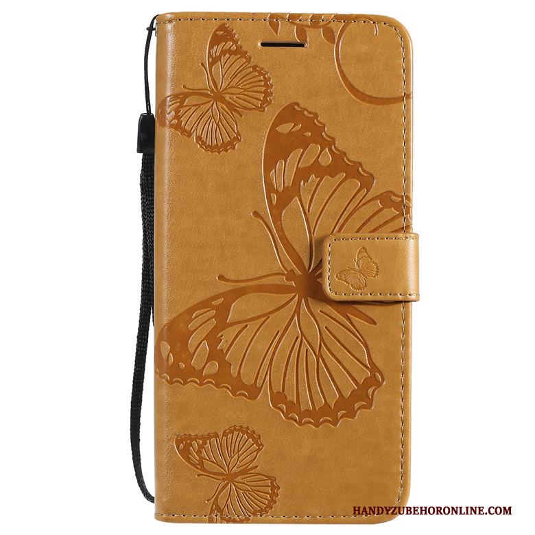 Motorola One Macro Hoesje Telefoon Folio Purper All Inclusive Vlinder Bloemen Leren Etui Bescherming