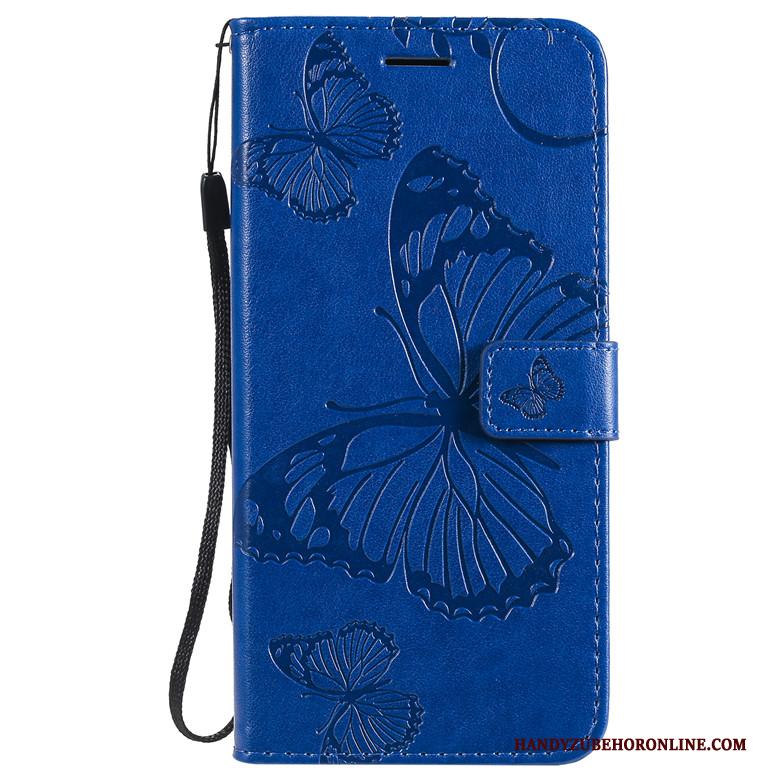Motorola One Macro Hoesje Telefoon Folio Purper All Inclusive Vlinder Bloemen Leren Etui Bescherming