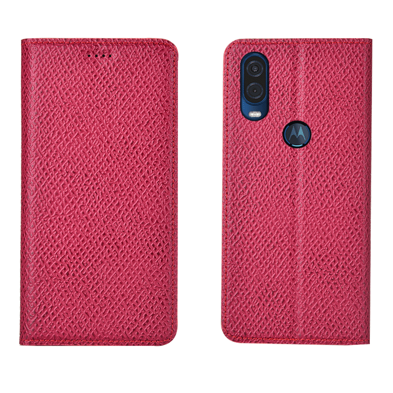 Motorola One Vision Donkerblauw Bescherming Hoesje Telefoon Anti-fall All Inclusive Mesh Folio