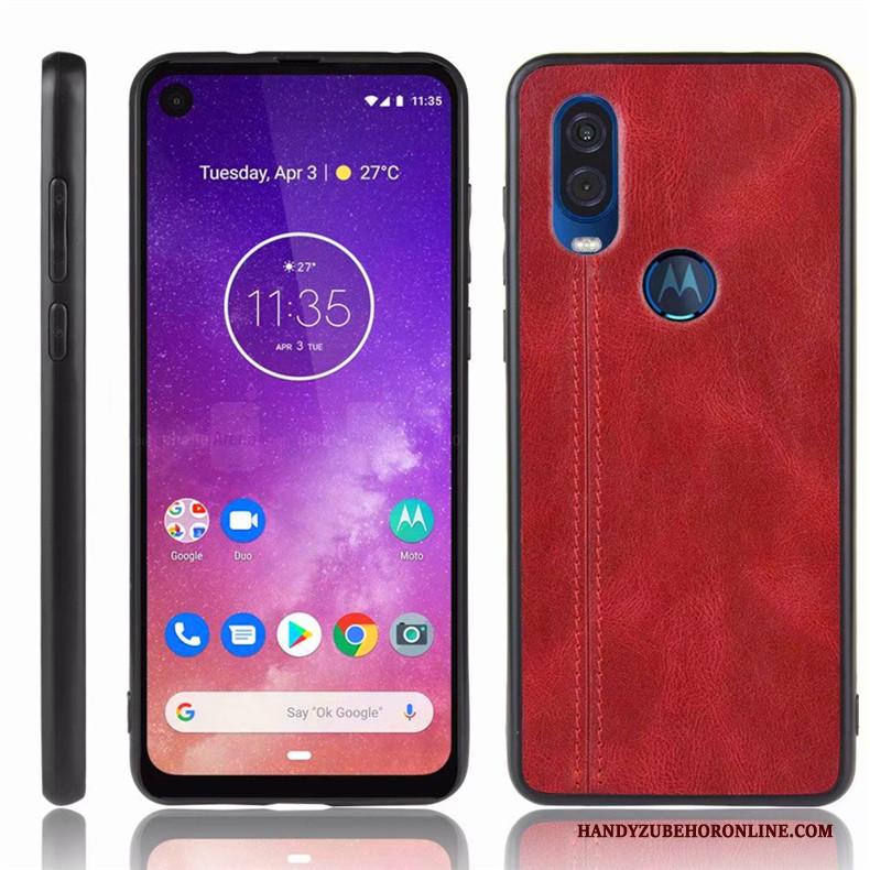 Motorola One Vision Hoes Blauw All Inclusive Bescherming Anti-fall Hoesje Telefoon