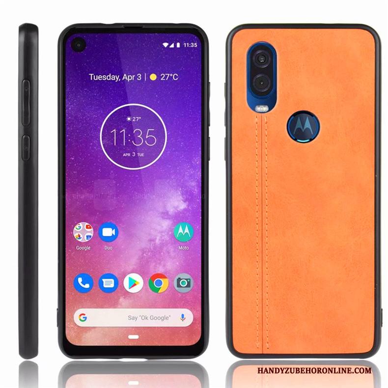 Motorola One Vision Hoes Blauw All Inclusive Bescherming Anti-fall Hoesje Telefoon