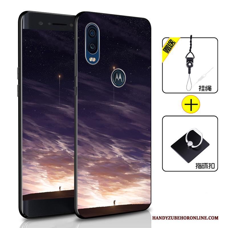 Motorola One Vision Hoesje All Inclusive Zacht Anti-fall Siliconen Hoes Bescherming Donkerblauw