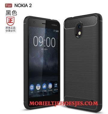 Nokia 2 Zacht Anti-fall Hoesje Telefoon Rood Bescherming Siliconen