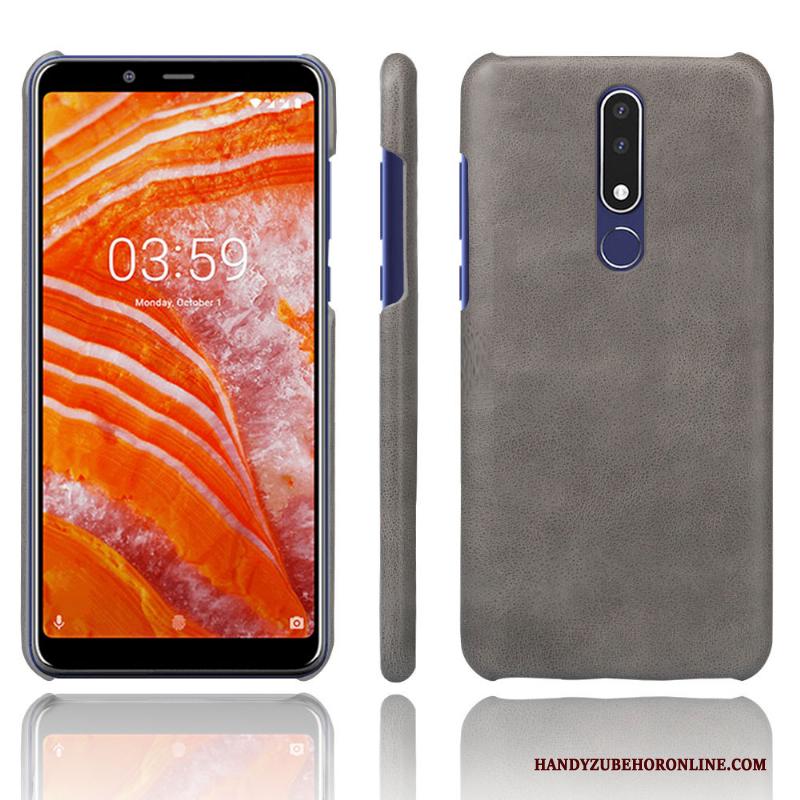 Nokia 3.1 Plus Bescherming Leer Effen Kleur Hoes Patroon Hoesje Telefoon