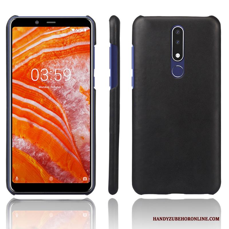 Nokia 3.1 Plus Bescherming Leer Effen Kleur Hoes Patroon Hoesje Telefoon