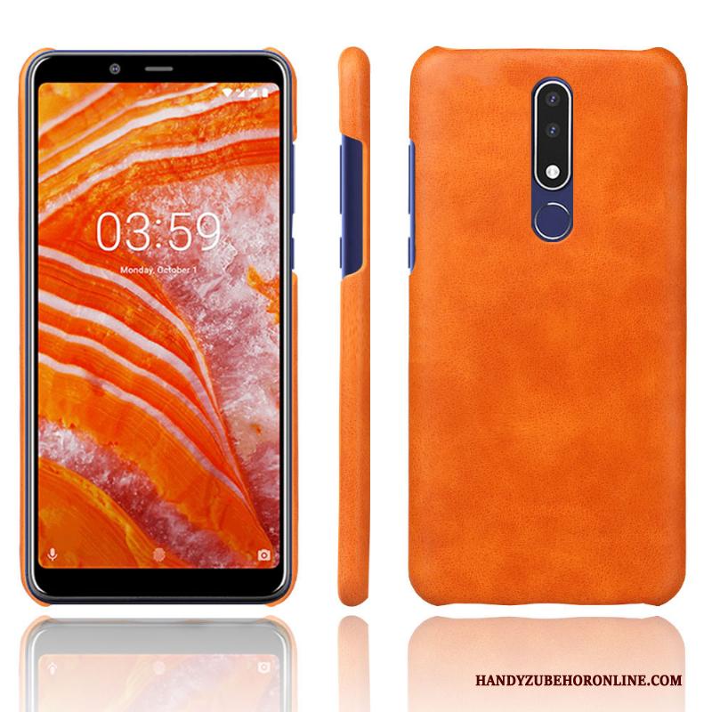 Nokia 3.1 Plus Bescherming Leer Effen Kleur Hoes Patroon Hoesje Telefoon