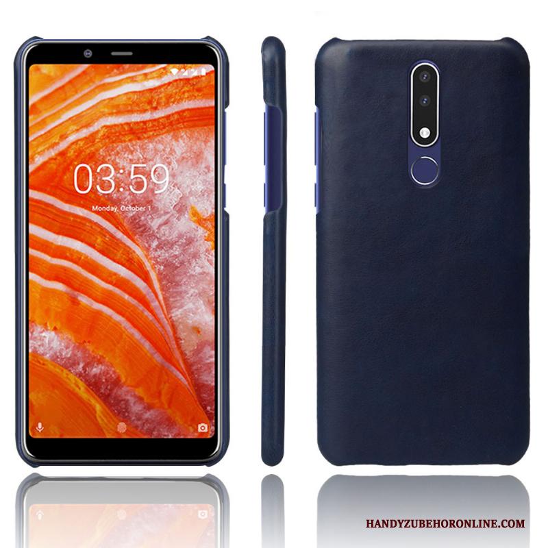 Nokia 3.1 Plus Bescherming Leer Effen Kleur Hoes Patroon Hoesje Telefoon