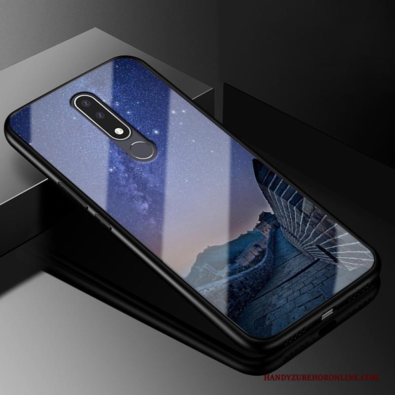 Nokia 3.1 Plus Glas Bescherming Hoesje Telefoon Anti-fall Purper Trendy Merk Mode