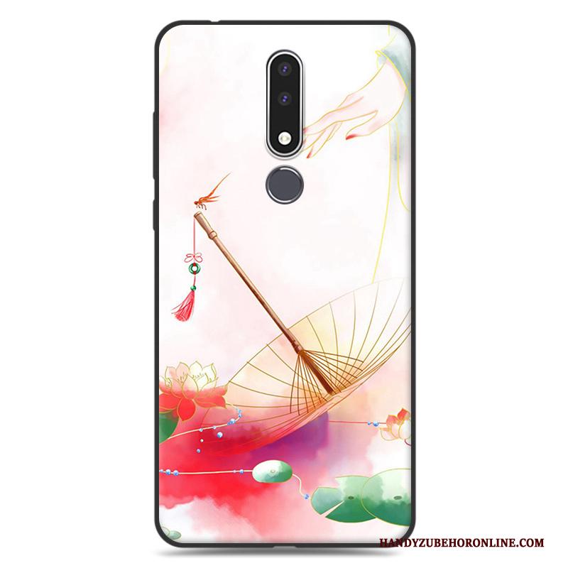 Nokia 3.1 Plus Kunst Zacht Eenvoudige Hoesje Blauw Chinese Stijl Telefoon